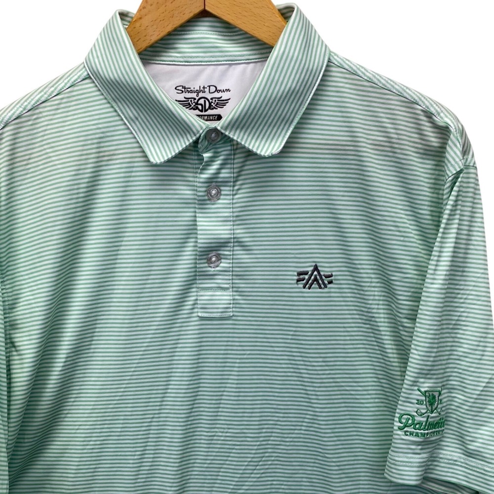 Straight Down‎ Golf Polo Mens XL Striped 2021 Palmetto Championship Performance